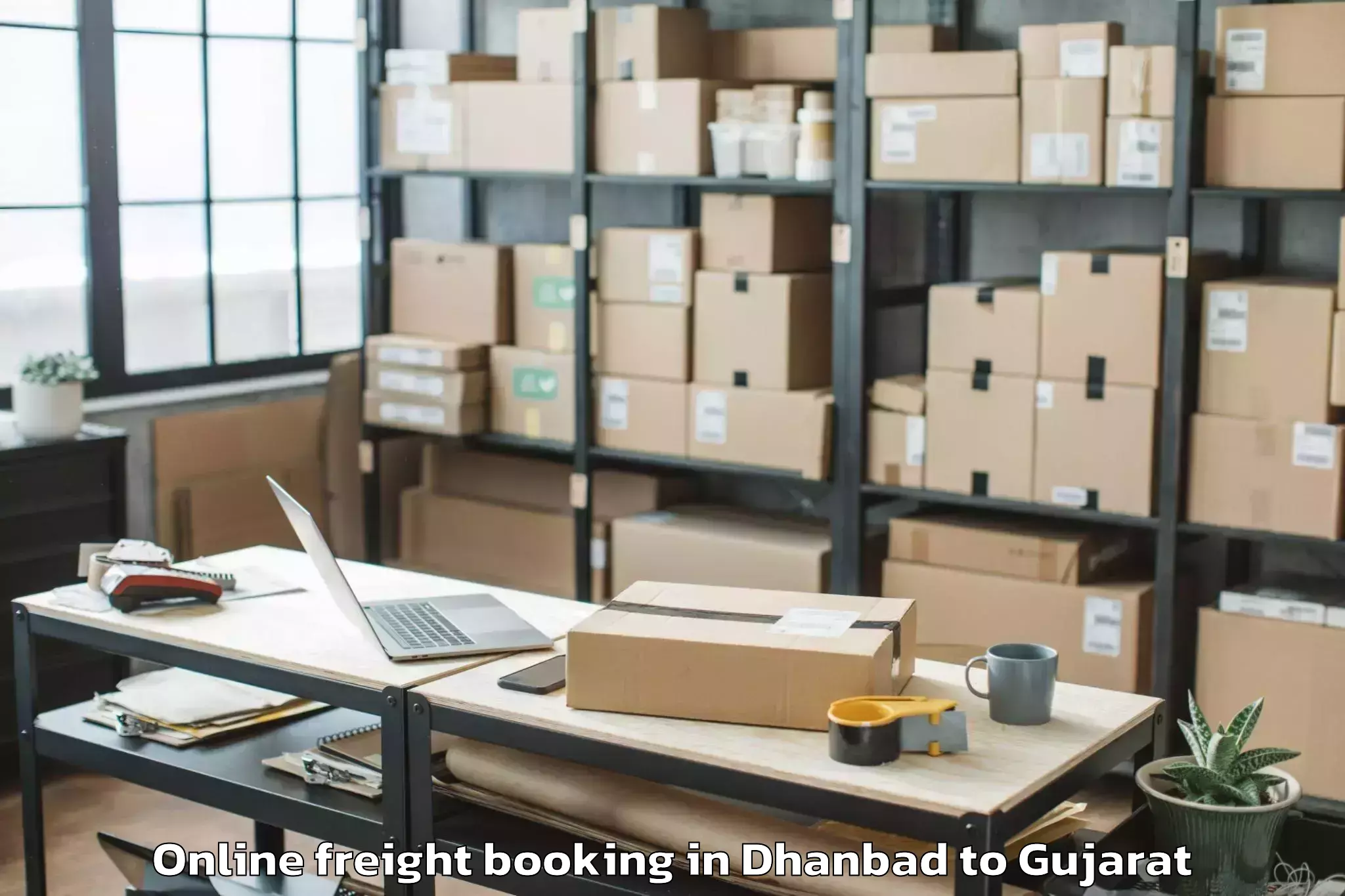 Trusted Dhanbad to Sachin Online Freight Booking